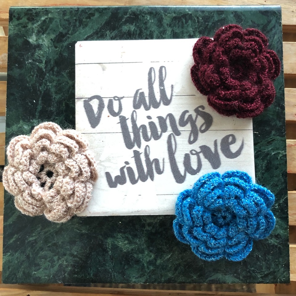 Cute Little Handmade Crochet Flower Brooch Pin